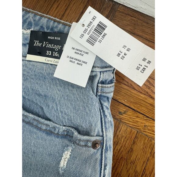 Abercrombie Fitch Women 33 16L The Vintage Flare High Rise Curve Love Jeans New - Picture 14 of 16
